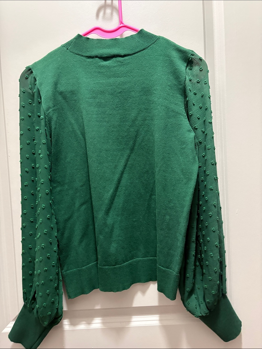 CeCe Green Puff-Sleeve Knit Sweater - Picture 4 of 4